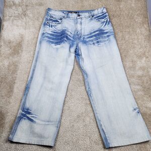 Jordan Craig Jeans Mens 40x28 Acid Wash Denim Streetwear Wide Leg Hemmed B117